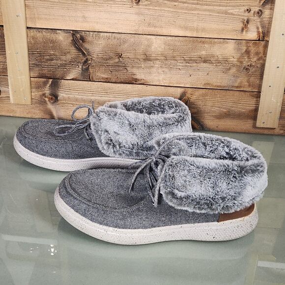 BOBS by Skechers Womens Gray Faux Fur Lined Slippers Shoes Size US 9.5 EU 39.5 - Picture 4 of 12